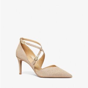 Michael Kors Adela Flex Glitter Chain-Mesh Gold Pump Sz 8 BNWB